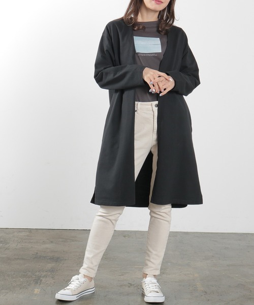 Honeys（ハニーズ）の「トッパーカーデ（カーディガン/ボレロ・レディース・グリーン系その他/ブラック/ベージュ/ネイビー/杢グレー・M/LL/L）」の6枚目の写真