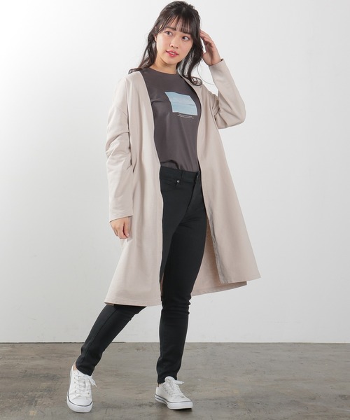 Honeys（ハニーズ）の「トッパーカーデ（カーディガン/ボレロ・レディース・グリーン系その他/ブラック/ベージュ/ネイビー/杢グレー・M/LL/L）」の12枚目の写真