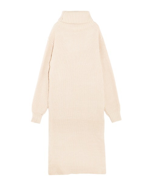 ACYM（アシーム）の「Turtle neck long knit ワンピース（ワンピース・レディース・ブラック/ベージュ・FREE）」の6枚目の写真