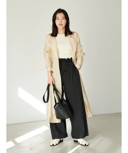 earth music&ecology（アースミュージックアンドエコロジー）の「ペーパーバックパンツ（ツイル）*（その他パンツ・レディース・ブラック/ライトグリーン/グレイッシュベージュ・FREE）」の11枚目の写真