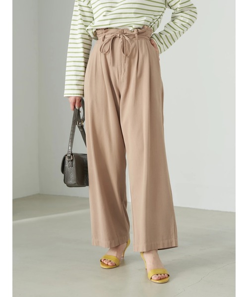 earth music&ecology（アースミュージックアンドエコロジー）の「ペーパーバックパンツ（ツイル）*（その他パンツ・レディース・ブラック/ライトグリーン/グレイッシュベージュ・FREE）」の12枚目の写真