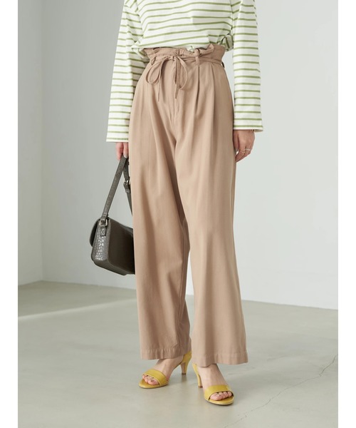 earth music&ecology（アースミュージックアンドエコロジー）の「ペーパーバックパンツ（ツイル）*（その他パンツ・レディース・ブラック/ライトグリーン/グレイッシュベージュ・FREE）」の13枚目の写真