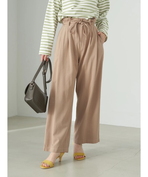 earth music&ecology（アースミュージックアンドエコロジー）の「ペーパーバックパンツ（ツイル）*（その他パンツ・レディース・ブラック/ライトグリーン/グレイッシュベージュ・FREE）」の14枚目の写真