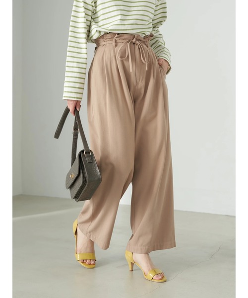 earth music&ecology（アースミュージックアンドエコロジー）の「ペーパーバックパンツ（ツイル）*（その他パンツ・レディース・ブラック/ライトグリーン/グレイッシュベージュ・FREE）」の15枚目の写真