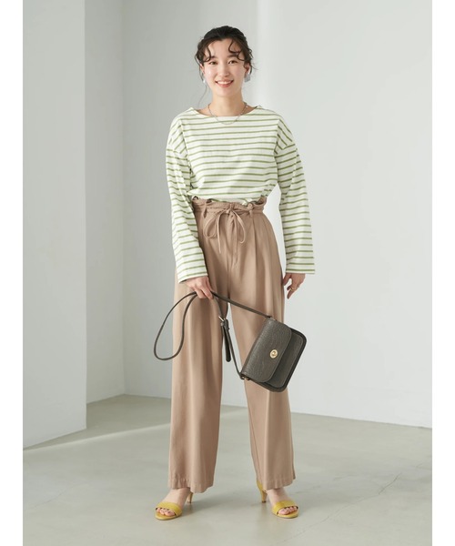 earth music&ecology（アースミュージックアンドエコロジー）の「ペーパーバックパンツ（ツイル）*（その他パンツ・レディース・ブラック/ライトグリーン/グレイッシュベージュ・FREE）」の16枚目の写真