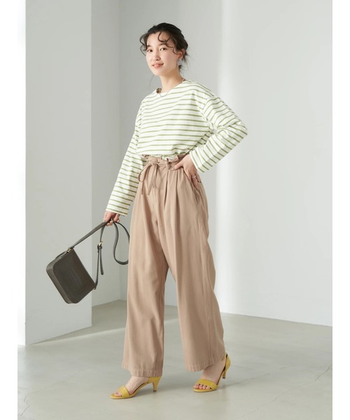 earth music&ecology（アースミュージックアンドエコロジー）の「ペーパーバックパンツ（ツイル）*（その他パンツ・レディース・ブラック/ライトグリーン/グレイッシュベージュ・FREE）」の17枚目の写真