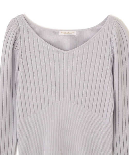 PROPORTION BODY DRESSING（プロポーションボディドレッシング）の「パフスリーブデコルテニット / 1212170205（ニット/セーター・レディース・ブルー/ホワイト系その他/パープル系その他・SMALL/MEDIUM）」の22枚目の写真