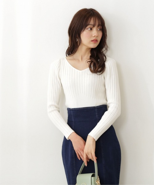 PROPORTION BODY DRESSING（プロポーションボディドレッシング）の「パフスリーブデコルテニット / 1212170205（ニット/セーター・レディース・ブルー/ホワイト系その他/パープル系その他・SMALL/MEDIUM）」の7枚目の写真