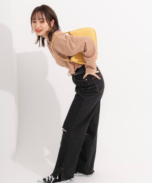 nemne store(ネンネストア)の「ワンポイント刺繍サーマルロンT(Tシャツ/カットソー・レディース・ベージュ/オレンジ/ブルー/アイボリー・フリー)」の14枚目の写真