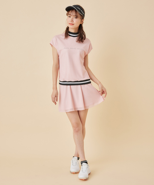 JUN&ROPE'（ジュンアンドロペ）の「【セットアップ対応】メッシュコンビ　リブ配色モックネックプルオーバー（Tシャツ/カットソー・レディース・ピンク/ブラック/グレー/ホワイト・M/L/S）」の11枚目の写真