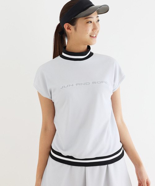 JUN&ROPE'（ジュンアンドロペ）の「【セットアップ対応】メッシュコンビ　リブ配色モックネックプルオーバー（Tシャツ/カットソー・レディース・ピンク/ブラック/グレー/ホワイト・M/L/S）」の18枚目の写真