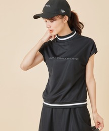 【セットアップ対応】メッシュコンビ　リブ配色モックネックプルオーバー