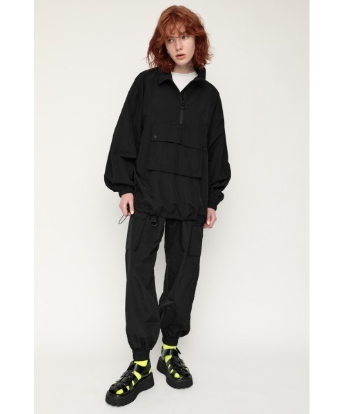 SLY（スライ）の「NYLON JOGGER PT ナイロン ジョガー パンツ（スラックス・レディース・ブラック/ピンク・1/2）」の2枚目の写真