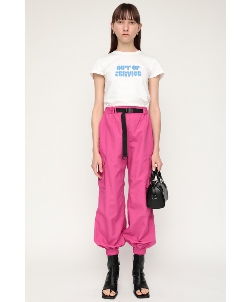 SLY（スライ）の「NYLON JOGGER PT ナイロン ジョガー パンツ（スラックス・レディース・ブラック/ピンク・1/2）」の5枚目の写真