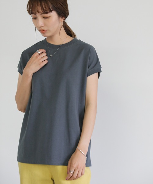 select MOCA（セレクトモカ）の「フレンチスリーブコットントップス（Tシャツ/カットソー・レディース・ホワイト/ブラック/ベージュ/ネイビー・FREE）」の10枚目の写真