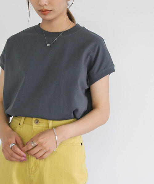 select MOCA（セレクトモカ）の「フレンチスリーブコットントップス（Tシャツ/カットソー・レディース・ホワイト/ブラック/ベージュ/ネイビー・FREE）」の11枚目の写真