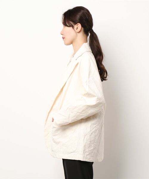 GALLEGO DESPORTES（ギャレゴデスポート）の「GALLEGO DESPORTES | コットンジャケット WOMEN（テーラードジャケット・レディース・Nat・SMALL）」の2枚目の写真