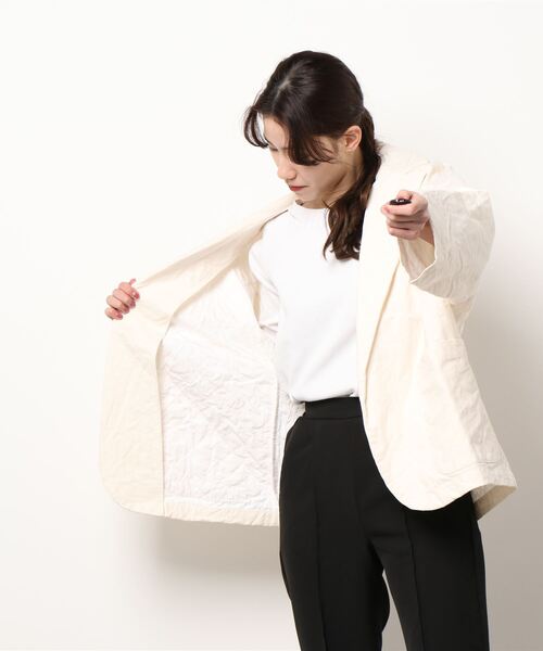 GALLEGO DESPORTES（ギャレゴデスポート）の「GALLEGO DESPORTES | コットンジャケット WOMEN（テーラードジャケット・レディース・Nat・SMALL）」の4枚目の写真