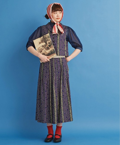 Malle（マル）の「malle 20ビエラ小花ストライプ タックスカート（スカート・レディース・ダークブラウン/ネイビー・FREE）」の19枚目の写真