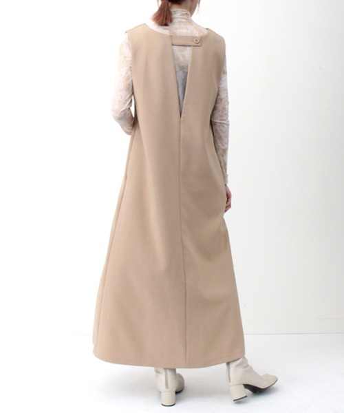 STYLEBLOCK（スタイルブロック）の「カルゼ2WAY深Vネックワンピース（ワンピース・レディース・ベージュ/ブラック/ホワイト系その他・M）」の9枚目の写真