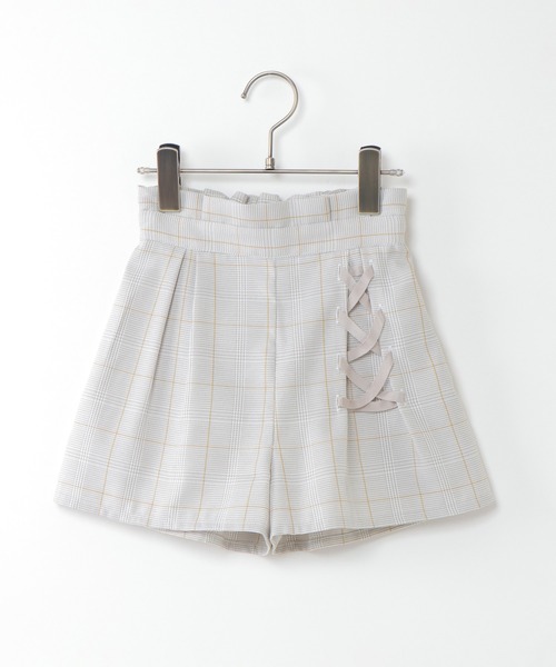 ikka（イッカ）の「レースアップチェック柄キュロット(100~160cm)（その他パンツ・キッズ・ライトグレー/パープル/ダークグレー/グリーン・160/100/110/120/130/140/150）」の16枚目の写真