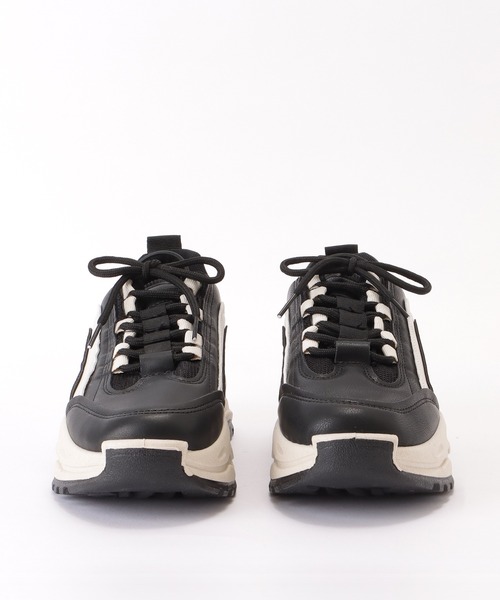 Lace Ladies（レースレディース）の「厚底レースアップミドルカットスニーカー（スニーカー・レディース・ブラック/アイボリー・22.5/24.5/24/23.5/25/23）」の18枚目の写真