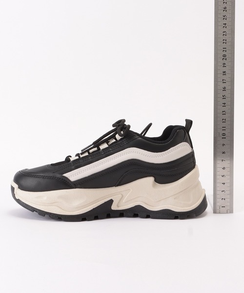 Lace Ladies（レースレディース）の「厚底レースアップミドルカットスニーカー（スニーカー・レディース・ブラック/アイボリー・22.5/24.5/24/23.5/25/23）」の22枚目の写真