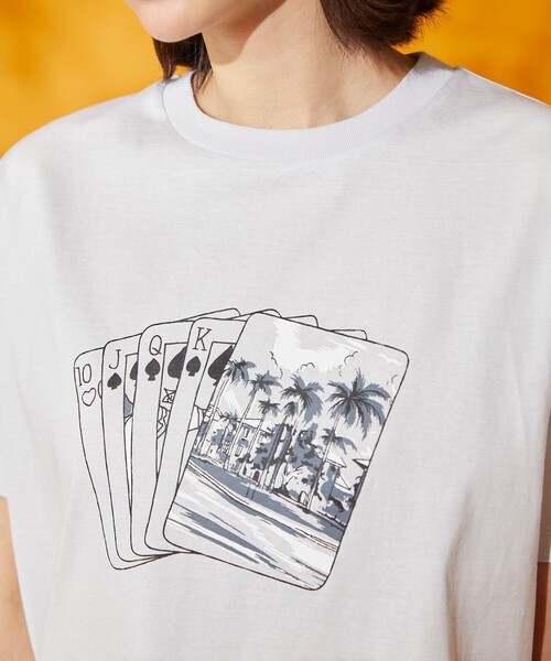 GRACE CLASS（グレースクラス）の「トランププリントTシャツ（Tシャツ/カットソー・レディース・ホワイト・36）」の14枚目の写真