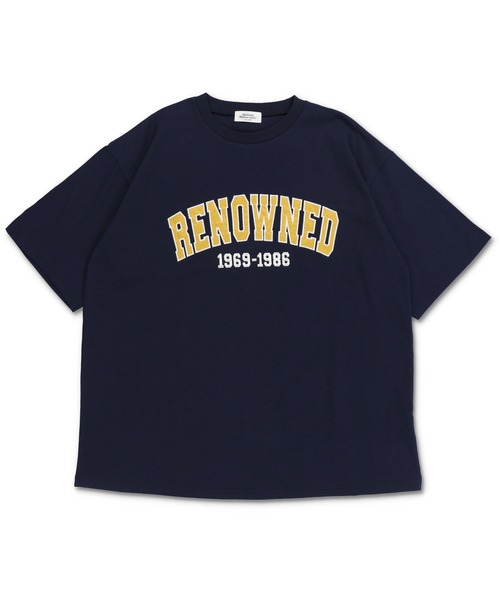 SPINNS（スピンズ）の「【ゆったりシルエット】RENOWNEDロゴ ビッグシルエットTシャツ（Tシャツ/カットソー・レディース・ブラック/ダークグリーン/ネイビー/オフホワイト/マスタード/レンガ・ONESIZE）」の13枚目の写真
