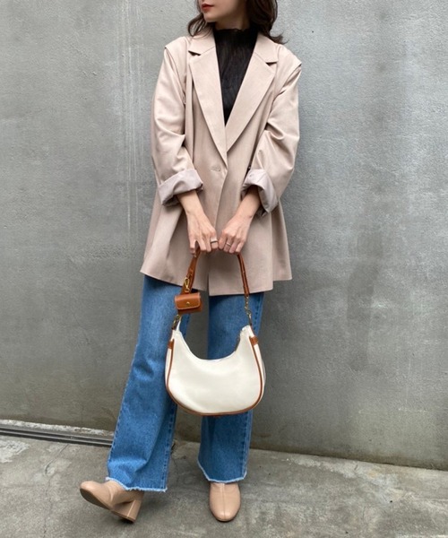 one after another NICE CLAUP(ワンアフターアナザーナイスクラップ)の「ベルスリーブプリーツトップス(Tシャツ/カットソー・レディース・ブラック/ベージュ/アイボリー・FREE)」の19枚目の写真