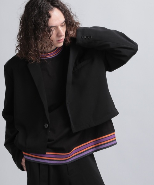 HARE(ハレ)の「【SETUP対応】ショートタケジャケット(HARE)(テーラードジャケット・メンズ・ブラック/グレー・FREE)」の17枚目の写真