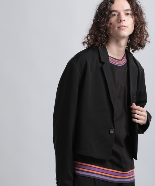 HARE(ハレ)の「【SETUP対応】ショートタケジャケット(HARE)(テーラードジャケット・メンズ・ブラック/グレー・FREE)」の15枚目の写真