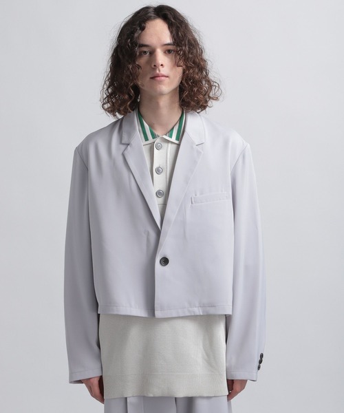 HARE(ハレ)の「【SETUP対応】ショートタケジャケット(HARE)(テーラードジャケット・メンズ・ブラック/グレー・FREE)」の5枚目の写真