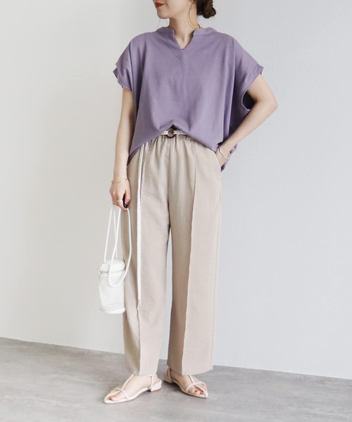 reca（レカ）の「ラクに履けてスッキリ着こなせる！リネンタッチベルト付きリラックスパンツ（その他パンツ・レディース・ベージュ/マスタード/ミント/ブラック・MEDIUM）」の20枚目の写真