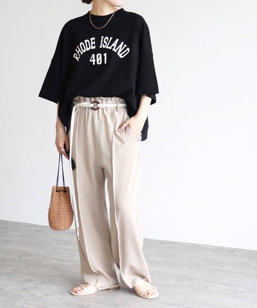 reca（レカ）の「ラクに履けてスッキリ着こなせる！リネンタッチベルト付きリラックスパンツ（その他パンツ・レディース・ベージュ/マスタード/ミント/ブラック・MEDIUM）」の19枚目の写真