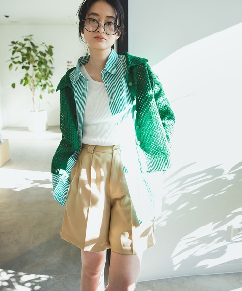 bohmal（ボマール）の「タックセンタープレスショートパンツ（その他パンツ・レディース・ベージュ/ブラック・MEDIUM）」の3枚目の写真