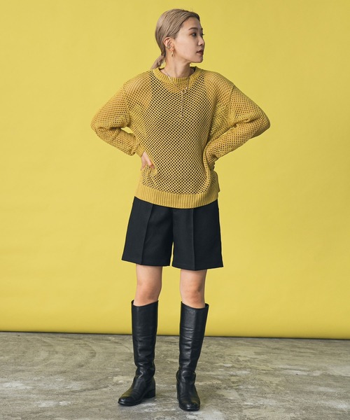 bohmal（ボマール）の「タックセンタープレスショートパンツ（その他パンツ・レディース・ベージュ/ブラック・MEDIUM）」の11枚目の写真