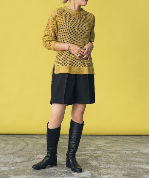 bohmal（ボマール）の「タックセンタープレスショートパンツ（その他パンツ・レディース・ベージュ/ブラック・MEDIUM）」の12枚目の写真