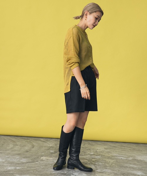 bohmal（ボマール）の「タックセンタープレスショートパンツ（その他パンツ・レディース・ベージュ/ブラック・MEDIUM）」の15枚目の写真