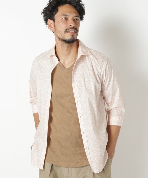 MEN'S BIGI（メンズビギ）の「＜LIBERTY/リバティー＞フラワープリント七分袖シャツ　made in japan（シャツ/ブラウス・メンズ・ブルー/ピンク・02/04/03/01）」の4枚目の写真