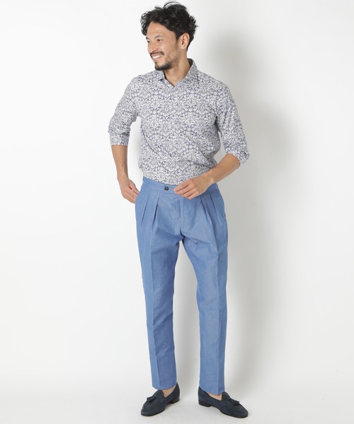 MEN'S BIGI（メンズビギ）の「＜LIBERTY/リバティー＞フラワープリント七分袖シャツ　made in japan（シャツ/ブラウス・メンズ・ブルー/ピンク・02/04/03/01）」の5枚目の写真