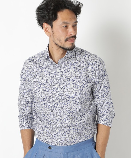 MEN'S BIGI（メンズビギ）の「＜LIBERTY/リバティー＞フラワープリント七分袖シャツ　made in japan（シャツ/ブラウス・メンズ・ブルー/ピンク・02/04/03/01）」の3枚目の写真