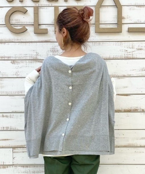 studio CLIP（スタディオクリップ）の「【新色追加】14ゲージハイツイストコットンVネックカーディガン（カーディガン/ボレロ・レディース・アイボリー/ライトグレー/カーキ/ネイビー/ブラック/イエロー/ブルー/グリーン・FREE）」の3枚目の写真