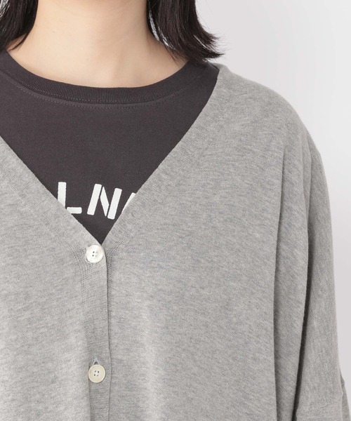 studio CLIP（スタディオクリップ）の「【新色追加】14ゲージハイツイストコットンVネックカーディガン（カーディガン/ボレロ・レディース・アイボリー/ライトグレー/カーキ/ネイビー/ブラック/イエロー/ブルー/グリーン・FREE）」の17枚目の写真