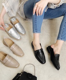 minia | スタッズローファー/かかとが踏めるバブーシュ　◇(ローファー)