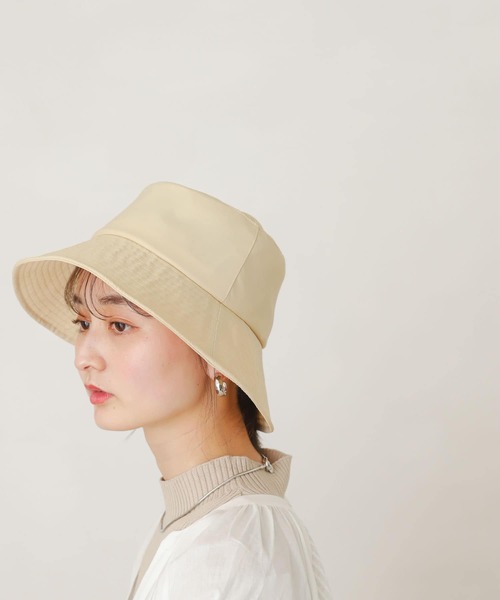 SENSE OF PLACE by URBAN RESEARCH（センスオブプレイスバイアーバンリサーチ）の「布帛中ツバハット（ハット・レディース・ブラック/ベージュ/イエロー・ONE）」の3枚目の写真