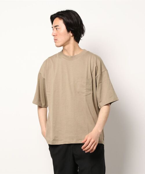 STYLEBLOCK(スタイルブロック)の「ヘビーウエイトポケット付ビッグTシャツ(Tシャツ/カットソー・メンズ・ホワイト/ブラック/ベージュ/カーキ/ミント/ホワイト×ブラック/グリーン系その他/ベージュ系その他/ブラック×ホワイト/パープル系その他・LL/M/L)」の6枚目の写真