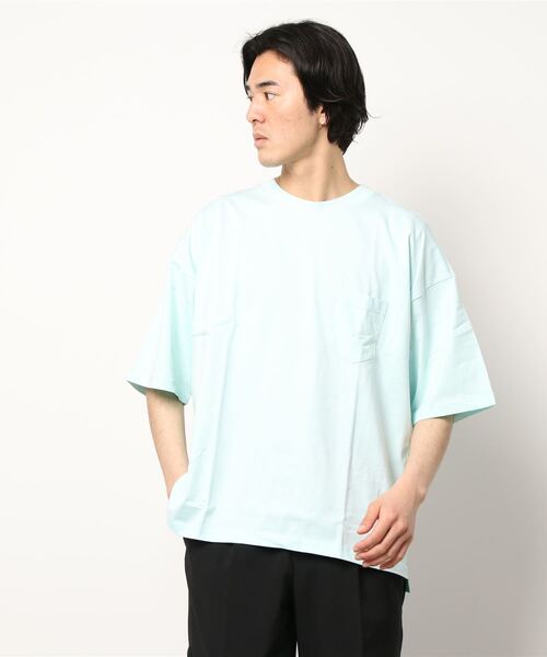 STYLEBLOCK(スタイルブロック)の「ヘビーウエイトポケット付ビッグTシャツ(Tシャツ/カットソー・メンズ・ホワイト/ブラック/ベージュ/カーキ/ミント/ホワイト×ブラック/グリーン系その他/ベージュ系その他/ブラック×ホワイト/パープル系その他・LL/M/L)」の9枚目の写真