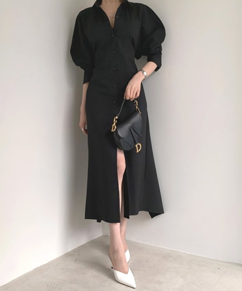 Dita Muaj.（ディータムアージュ）の「バックスリットリボンデザインワンピース（ワンピース・レディース・ベージュ/ブラック・FREE）」の9枚目の写真