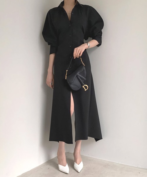 Dita Muaj.（ディータムアージュ）の「バックスリットリボンデザインワンピース（ワンピース・レディース・ベージュ/ブラック・FREE）」の6枚目の写真